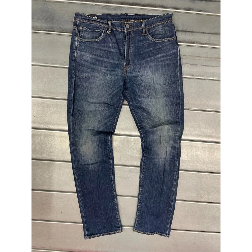 Levis 511 Jeans Mens 36X32 Blue Medium Dark‎ Wash Denim Slim Straight Fit Faded
